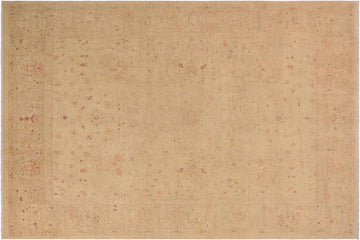 handmade Traditional Kafkaz Chobi Ziegler Beige Tan Hand Knotted RECTANGLE 100% WOOL area rug 9 x 12